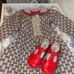 Girls size 4T Mia Belle baby boutique brand dress and matching shoes